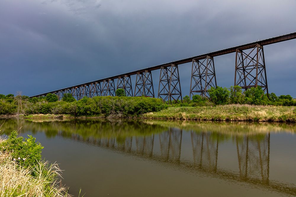 Hi-Line Railroad Bridge over the Sheyenne River in Valley City-North Dakota-USA